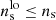 $ n^{\mathrm{lo}}_{\mathrm{s}} \le n_{\mathrm{s}} $
