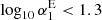 $ \log_{10} \alpha_{1}^{\mathrm{E}} < 1.3 $