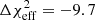 $ {\Delta{\chi^2_{\rm eff}}}=-9.7 $
