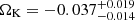 $ \Omega_{\mathrm{K}} = -0.037^{+0.019}_{-0.014} $