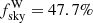 $ f^{\mathrm{W}}_{\mathrm{sky}} = 47.7\% $