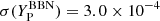 $ \sigma({Y_{{\rm P}}^{\rm BBN}})=3.0 \times 10^{-4} $