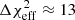 $ {\Delta{\chi^2_{\rm eff}}}\approx 13 $