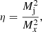 $$ \begin{aligned}&\eta =\frac{M_{\rm j}^2}{M_{x}^2}, \end{aligned} $$