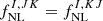 $ f_{\mathrm{NL}}^{I, JK} = f_{\mathrm{NL}}^{I, KJ} $