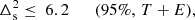 $$ \begin{aligned} \Delta _{\rm s}^2 \le \ 6.2 \quad \quad {(95\%, \, {T +E})} , \end{aligned} $$