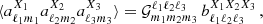 $$ \begin{aligned} \langle a^{X_1}_{\ell _1 m_1}a^{X_2}_{\ell _2 m_2}a^{X_3}_{\ell _3 m_3}\rangle = \mathcal{G} ^{\ell _1 \ell _2 \ell _3}_{m_1 m_2 m_3} \,b^{X_1 X_2 X_3}_{\ell _1 \ell _2 \ell _3}\, , \end{aligned} $$