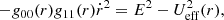 $$ \begin{aligned} -g_{00}(r) g_{11}(r)\dot{r}^2 = E^2 - U_{\rm eff}^2(r), \end{aligned} $$