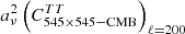 $ a_{\nu}^2 \left(C^{TT}_{545\times 545-\mathrm{CMB}}\right)_{\ell=200} $