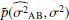 $ \tilde{p}(\widehat{\sigma^2}_{\mathrm{AB}},\sigma^2) $