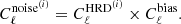 $$ \begin{aligned} C_\ell ^{{\mathrm{noise} ^{(i)}}} = C^{\mathrm{HRD} ^{(i)}}_{\ell } \times C_\ell ^\mathrm{bias}. \end{aligned} $$