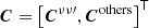 $ \boldsymbol{C}=\left [ \boldsymbol{C}^{\nu\nu{\prime}}, \boldsymbol{C}^{\mathrm{others}}\right ]^{\mathsf{T}} $