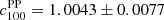 $ {{c}}^{\mathrm{PP}}_{100}=1.0043\pm0.0077 $