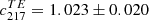 $ {{c}}^{TE}_{217}=1.023\pm0.020 $