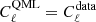 $ C_\ell^{\mathrm{QML}}=C_\ell^{\mathrm{data}} $