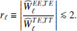 $$ \begin{aligned} r_\ell \equiv \left| \frac{\widehat{W}^{EE,TE}_\ell }{\widehat{W}^{TE,TT}_\ell } \right| \lesssim 2. \end{aligned} $$