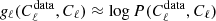$ g_\ell(C_\ell^{\mathrm{data}},C_\ell) \approx \log P(C_\ell^{\mathrm{data}},C_\ell) $