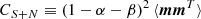 $$ \begin{aligned} {C}_{{S}+{N}}&\equiv (1-\alpha -\beta )^2\, \langle \boldsymbol{m} \boldsymbol{m}^{T} \rangle \end{aligned} $$