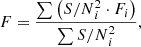 $$ \begin{aligned} F = \frac{\sum \left( {S/N}_i^2 \cdot F_i \right)}{\sum {S/N}_i ^2}, \end{aligned} $$