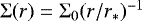 $\Sigma(r) = \Sigma_0 (r/r_*)^{-1}$