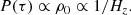 $$ \begin{aligned} P(\tau ) \propto \rho _0 \propto 1 / H_z. \end{aligned} $$