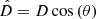 $ \hat{D}=D\cos{(\theta)} $