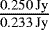 $\frac{0.250\,\textrm{Jy}}{0.233\,\textrm{Jy}}$