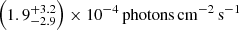 $ \left(1.9^{+3.2}_{-2.9}\right)\times 10^{-4}\,\mathrm{photons}\,\mathrm{cm}^{-2}\,\mathrm{s}^{-1} $