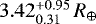 $3.42^{+0.95}_{0.31}\,{{{R_{\oplus}}}}$