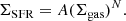 $$ \begin{aligned} \Sigma _{\rm SFR}= {A(\Sigma _{\rm gas})^N}. \end{aligned} $$