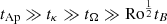 $ t_{\mathrm{Ap}} \gg t_\kappa \gg t_\Omega \gg \mathrm{Ro}^{\frac{1}{2}} t_B $