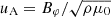 $ u_{{\mathrm{\tiny A}}}=B_\varphi/\sqrt{\rho \mu_0} $