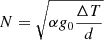 $ N=\sqrt{\alpha g_0 \frac{\Delta T}{d}} $