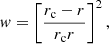 $$ \begin{aligned} { w} = \left[\dfrac{r_{\rm c} - r}{r_{\rm c} r}\right]^2, \end{aligned} $$