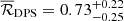 $ \overline{\mathcal{R}}_{\mathrm{DPS}} = 0.73_{-0.25}^{+0.22} $