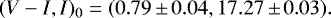 \begin{equation*} (V-I, I)_0 = (0.79\,{\pm}\,0.04, 17.27\,{\pm}\,0.03).\end{equation*}