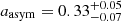 $ a_{\mathrm{asym}} = 0.33^{+0.05}_{-0.07} $