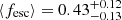 $ \langle f_{\mathrm{esc}}\rangle = 0.43^{+0.12}_{-0.13} $
