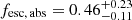 $ f_{\mathrm{esc,\,abs}} = 0.46_{-0.11}^{+0.23} $