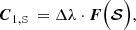 $$ \begin{aligned} \boldsymbol{C}_{1,{\boldsymbol{\mathcal{S} }}}&= \Delta \lambda \cdot {\boldsymbol{F}} \Big ( {\boldsymbol{\mathcal{S} }} \Big ), \end{aligned} $$