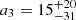 $ a_3 = 15^{+20}_{-31} $