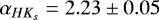 $\alpha_{HK_s} = 2.23 \pm 0.05$