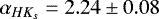$\alpha_{HK_s} = 2.24\pm0.08$
