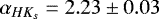 $\alpha_{HK_s} = 2.23 \pm 0.03$