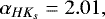 $\alpha_{HK_s} = 2.01,$
