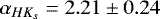 $\alpha_{HK_s}=2.21\pm0.24$