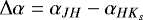 $\Delta\alpha=\alpha_{JH}-\alpha_{HK_s}$
