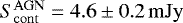 $S^{\rm{AGN}}_{\rm{cont}} = 4.6 \pm 0.2 \, \rm{mJy}$