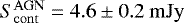 $S^{\rm{AGN}}_{\rm{cont}} = 4.6 \pm 0.2 \ \rm{mJy}$