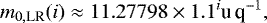 \[m_{0,\textrm{LR}}(i)\approx11.27798\times1.1^{i} \textrm{u\,q}^{-1}, \]